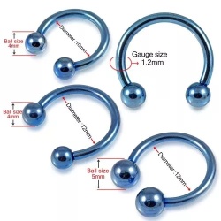 Circular Barbell Nero 1,2ø ; 8mm Blu - Img 2