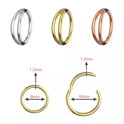 Clicker Doppio in Argento sterling 925 1.2x8mm - Silver - Img 2
