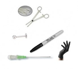 Kit per Piercing (Labret Stud 10mm, ø1,2mm )