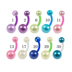 Piercing Ombelico in UV Perle Viola - Img 2