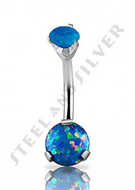 Piercing per Ombelico Opale Blu 1.6x10mm
