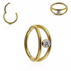 Clicker Jeweled Eye in Acciaio Chirurgico 1.2x10mm - Gold
