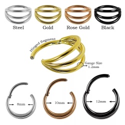 Clicker Triplo in Acciaio Chirurgico 1.2x8mm - Gold - Img 2