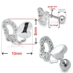 Gioiello Farfalla Cuore Helix Trago Piercing orecchio - Img 2