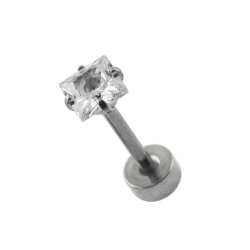 Labret con Pietra Quadrata Helix Tragus 1.2x8mm