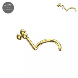 Nostril Pallina Tripla in Titanio - Gold