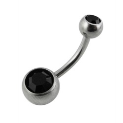 Piercing Ombelico in Titanio con Gioiello Doppio Black 1.6 - 12mm