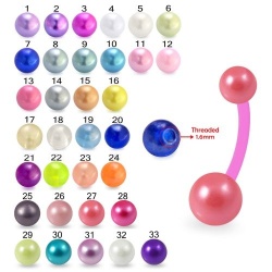 Piercing Ombelico in UV Perle Rosa