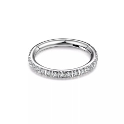 Circular Clicker Silver con Brillantino bianco 1.0ø X 7mm