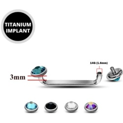 Surface in Titanio 1.6x10mm con Brillantini 4mm - Bianco