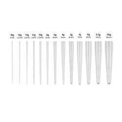 Set di inseritori da 13 pezzi 18g-00g coni per piercing per il corpo - Img 5
