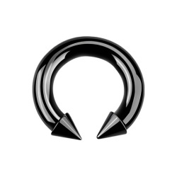 Bilanciere Circolare Interno in Acciaio Nero 6mm (2g)x 16mm con Punte