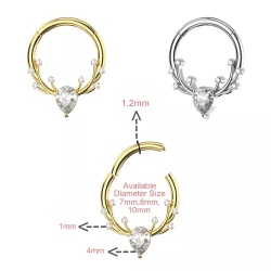 Clicker con Antlers Design Oro in Acciaio Chirurgico 316L 1.2x8mm - Img 3