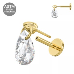 Labret a incastro con pendente 1.2x7mm - Oro