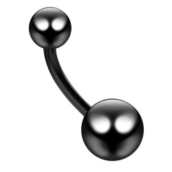 Piercing Ombelico in Acciaio Chirurgico Anodizzato Nero