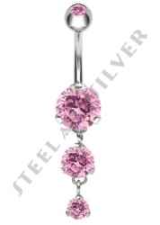 Piercing per Ombelico Pendente Rosa 1.6x10mm