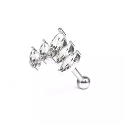 Gioiello Corona In Acciaio Chirurgico 1.2x6mm