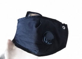 Mascherina In cotone con Visera staccabile lavabile Black 10 pezzi - Img 3