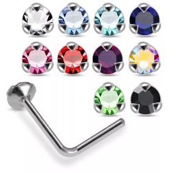 Piercing Nostril Rosso 0,8Ø mm Brillantino 2mm