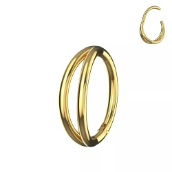 Clicker Doppio in Argento sterling 925 1.2x10mm - Gold