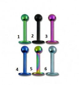 Labret Stud In Acciaio Blu 1,2ø, 10mm