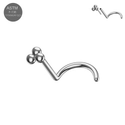 Nostril Pallina Tripla in Titanio - Silver