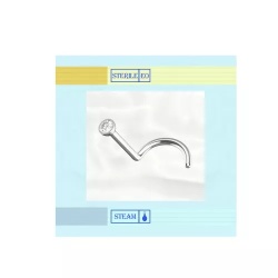Piercing sterile Nostril Bianco brillantino 2mm 0,8Ømm - 10 pezzi