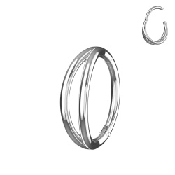 Clicker Doppio in Argento sterling 925 1.2x8mm - Silver