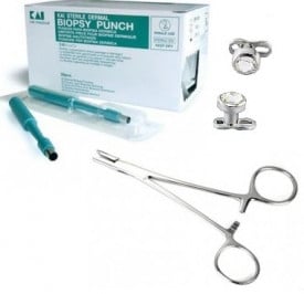 Kit per Dermal Completo set con ben 4 Pinze gioielli e punch