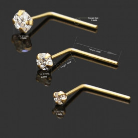 Nostril in Oro 9K Gioiello Bianco pietra:2,5mm - Img 2