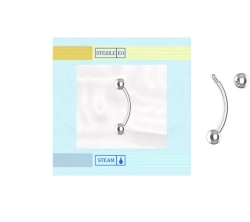 Piercing Bananina sterile 1,0cm x 1,2Ømm - 25 pezzi