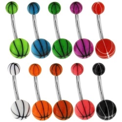 Piercing Ombelico in UV Basket Ball Rosso - Img 2
