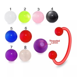 Circular Barbell In Teflon 1.2x8mm - RED