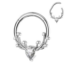 Clicker con Antlers Design in Acciaio Chirurgico 316L 1.2x8mm