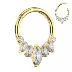 Clicker Design Pietre Oro in Acciaio Chrirugico 1.2x8mm