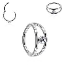 Clicker Jeweled Eye in Acciaio Chirurgico 1.2x8mm - Silver