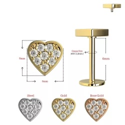 Gioiello a Cuore Helix Tragus 1.2x6mm - Img 3