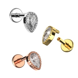 Gioiello Brillantino Goccia In Acciaio Chirurgico 1.2x6mm - Img 3