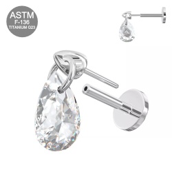 Labret a incastro con pendente 1.2x7mm - Argento