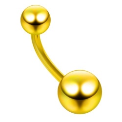 Piercing Ombelico in Acciaio Chirurgico Anodizzato Oro