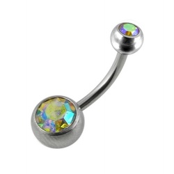 Piercing Ombelico in Titanio con Gioiello Doppio Aurora Borealis 1.6 - 12mm