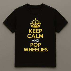 Tricou KEEP CALM and POP WHEELIES