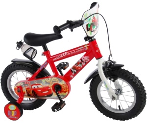 Bicicleta E&L Disney Cars 12 inch, frana de mana pe roata din fata, sticla de apa, scaun si ghidon reglabil, roti ajutatoare  - Img 6