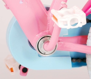 Bicicleta E&L Disney Princess 14 inch Pink, frana de mana pe ambele roti, scaun si ghidon reglabil, suport pentru papusi, cosulet pe ghidon, roti gonflabile - Img 2