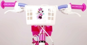 Bicicleta E&L Minnie Mouse 14 inch Cutest Ever, frana de mana pe ambele roti, scaun si ghidon reglabil, suport pentru papusi, cosulet pe ghidon, roti gonflabile - Img 2