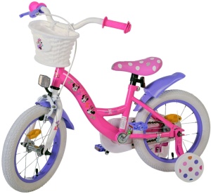 Bicicleta E&L Minnie Mouse 14 inch Cutest Ever ND, frana de mana pe roata din fata, scaun si ghidon reglabil, spite metalice, roti gonflabile, stopuri reflectorizante - Img 3