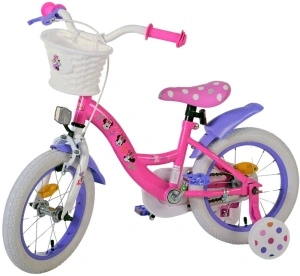 Bicicleta E&L Minnie Mouse 14 inch Cutest Ever ND, frana de mana pe roata din fata, scaun si ghidon reglabil, spite metalice, roti gonflabile, stopuri reflectorizante - Img 3