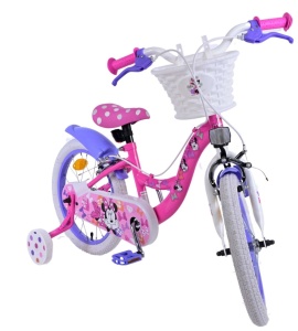Bicicleta E&L Minnie Mouse 16 inch Bow Tie, frana de mana pe ambele roti, scaun si ghidon reglabil, cosulet pe ghidon, roti gonflabile, stopuri reflectorizante - Img 4