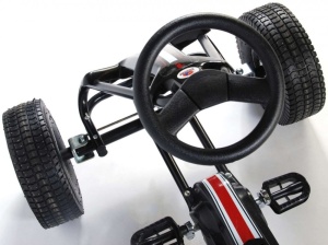 Go kart E&L Race, pentru copii 4-7 ani, cadru metalic robust, scaun reglabil, frana de mana, roti gonflabile - Img 6