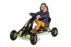 Kart AR8G Air Racer, verde, scaun ajustabil, functie "free-wheel", roti pneumatice cu rulmenti, frana de mana, volan cu sunete, 111 X 72 X h66 cm - Img 3